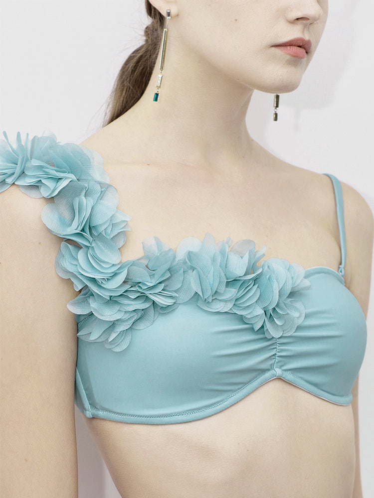 Mint 3D Flower Bikini