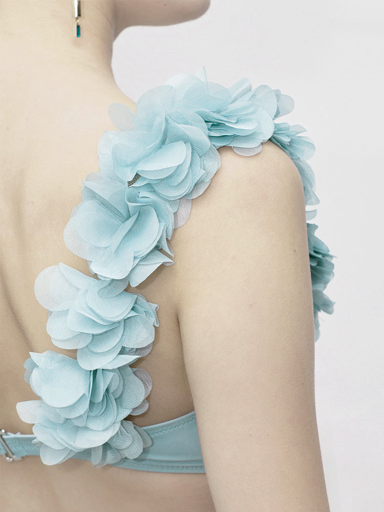Mint 3D Flower Bikini