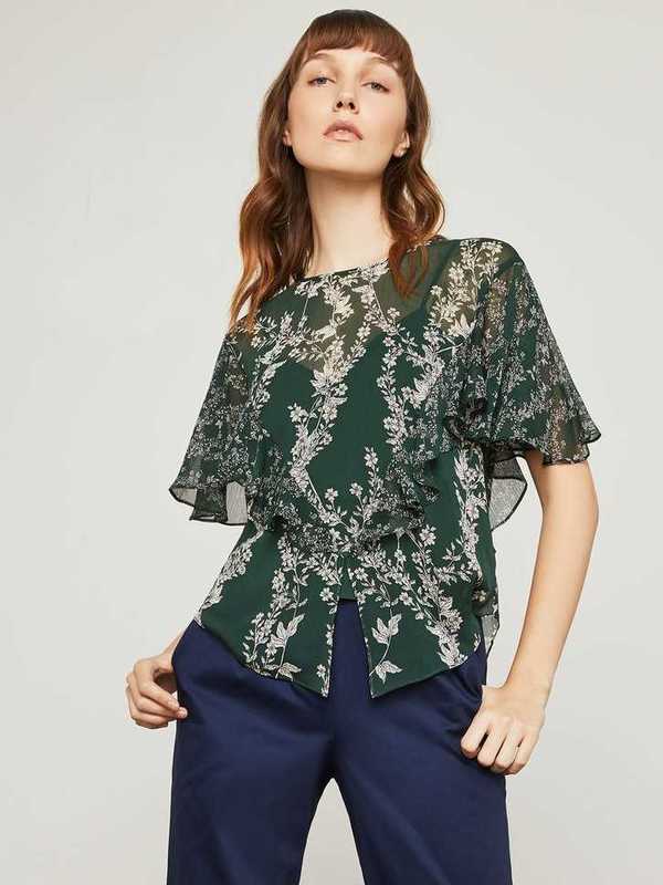 Floral Blooms Ruffle Top