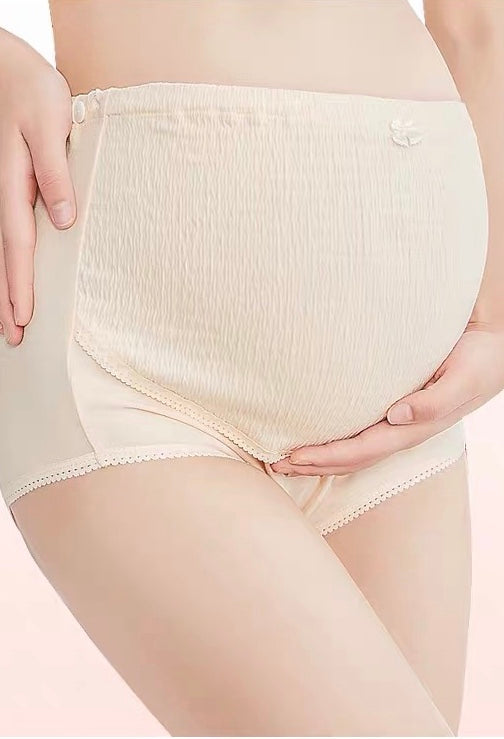 High-Rise Adjustable Band Maternity Underwear - Nude