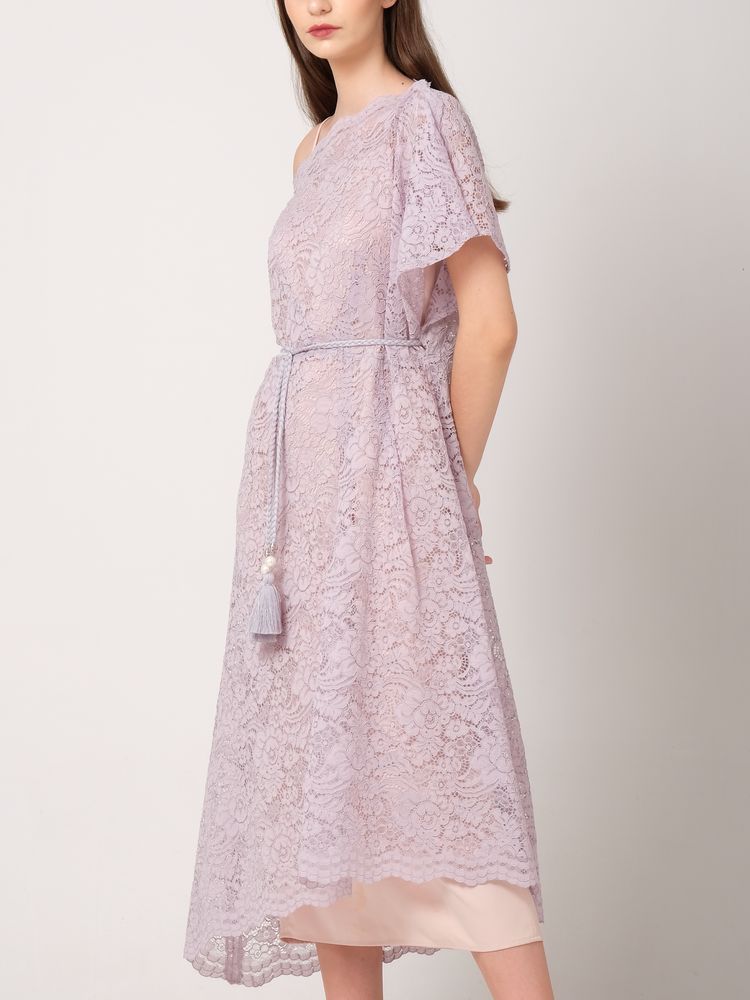 Lilac Lace Kaftan Dress