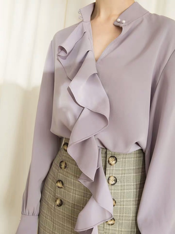 Lilac Ruffle Shirt