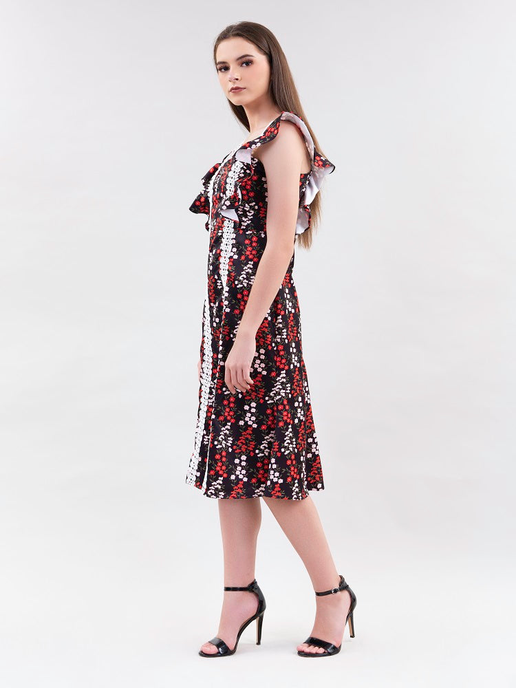 Santi Floral Lace Detailed Midi Dress
