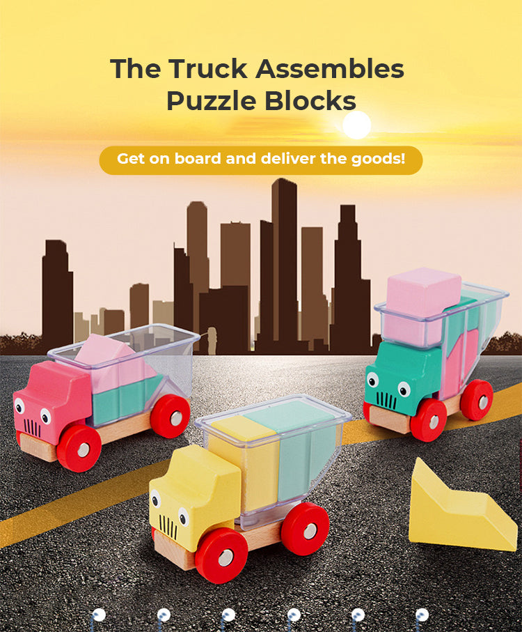The Truck Assembles Puzzle Blocks